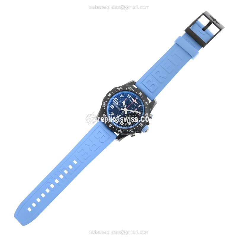 Breitling X82310281B1S1 Replica - Quartz - Carbon Fiber Case - Black Dial - Blue Rubber Strap - View 2