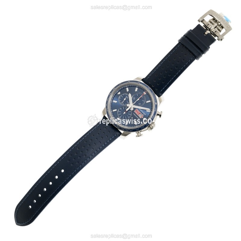 Chopard Replica MILLE MIGLIA GT - Automatic Steel Blue - Blue Cowhide Buckle - View 2