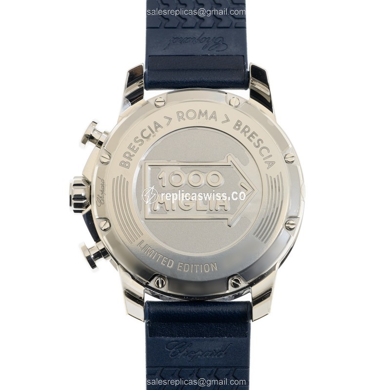 Chopard Replica MILLE MIGLIA GT - Automatic Steel Blue - Blue Cowhide Buckle - View 3