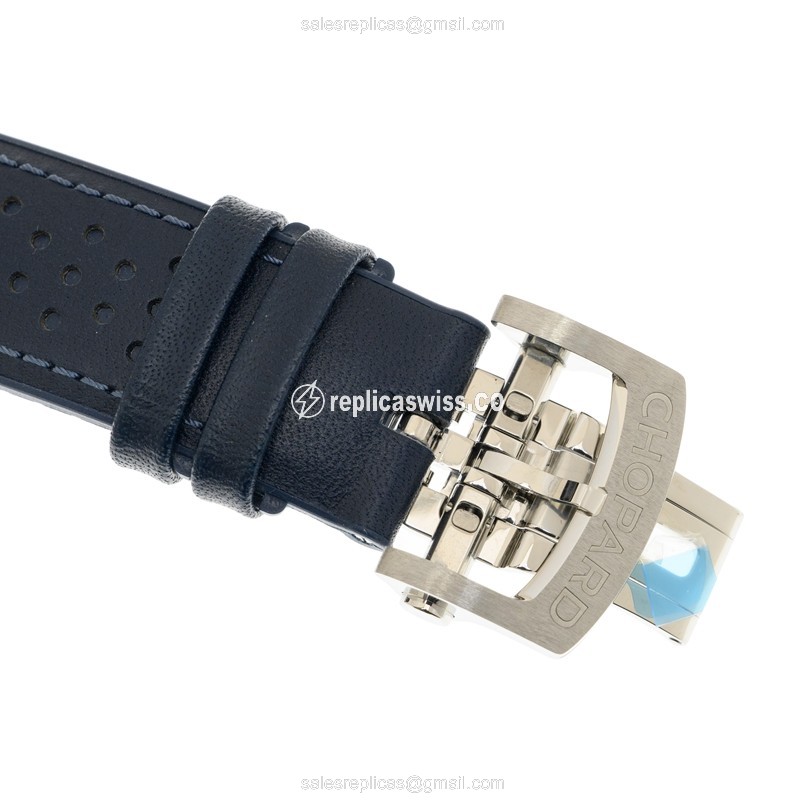 Chopard Replica MILLE MIGLIA GT - Automatic Steel Blue - Blue Cowhide Buckle - View 4