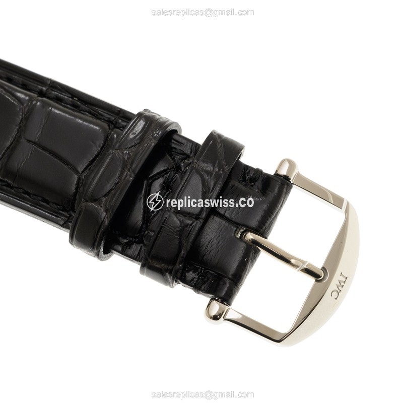 IWC Portofino Automatic - Steel Case - Silver Dial - Black Alligator - Buckle Clasp - View 4