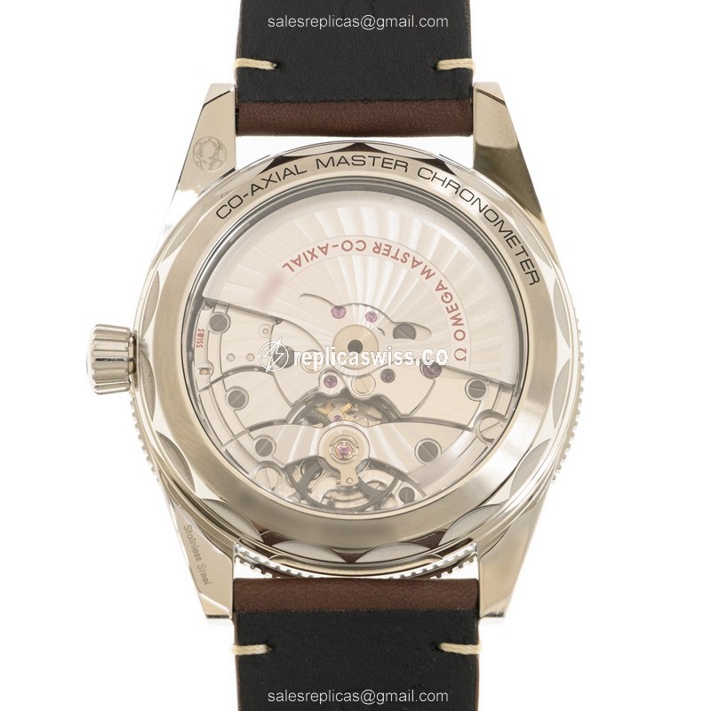 Omega Seamaster 234.32.41.21.01.001 Replica - Automatic - Black Dial - Brown Leather Strap - View 3