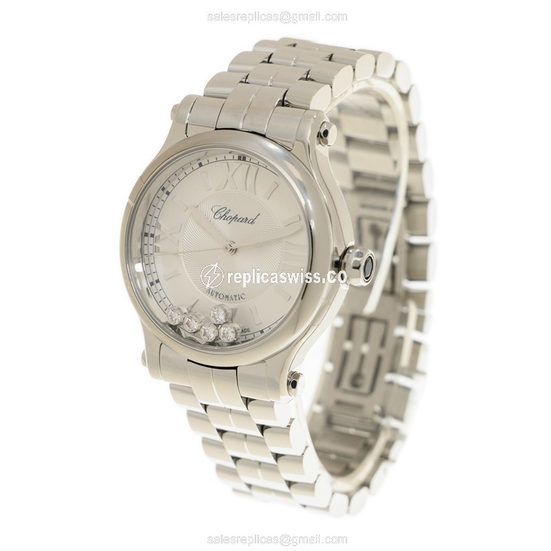 Chopard Happy Sport Replica - Automatic - Stainless Steel - Silver Dial - Steel Strap - View 3