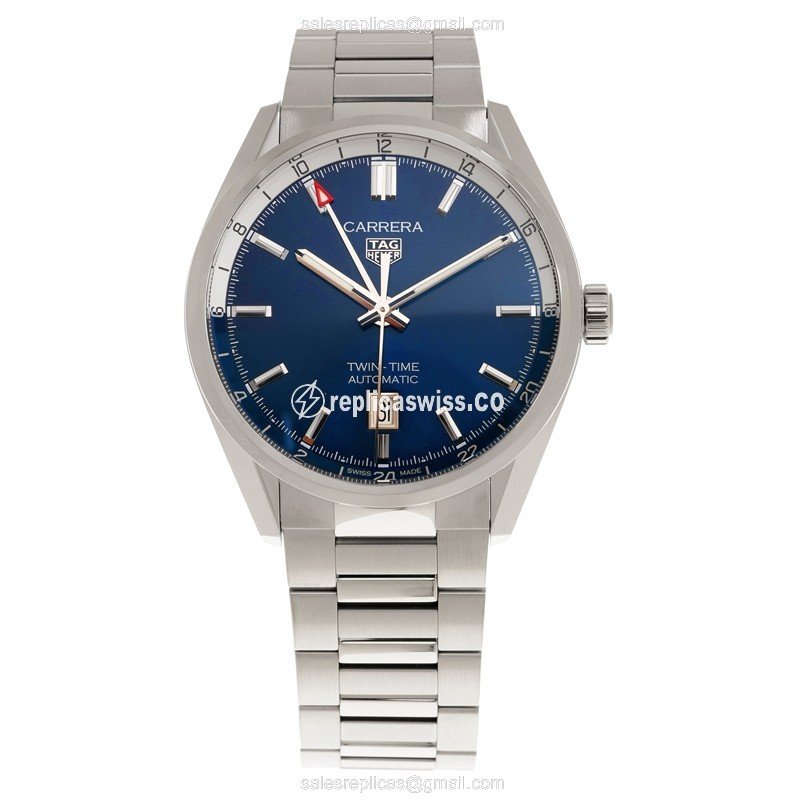 Tag Heuer CARRERA Automatic - Blue Dial - Silver Steel - 40mm Clasp - View 3