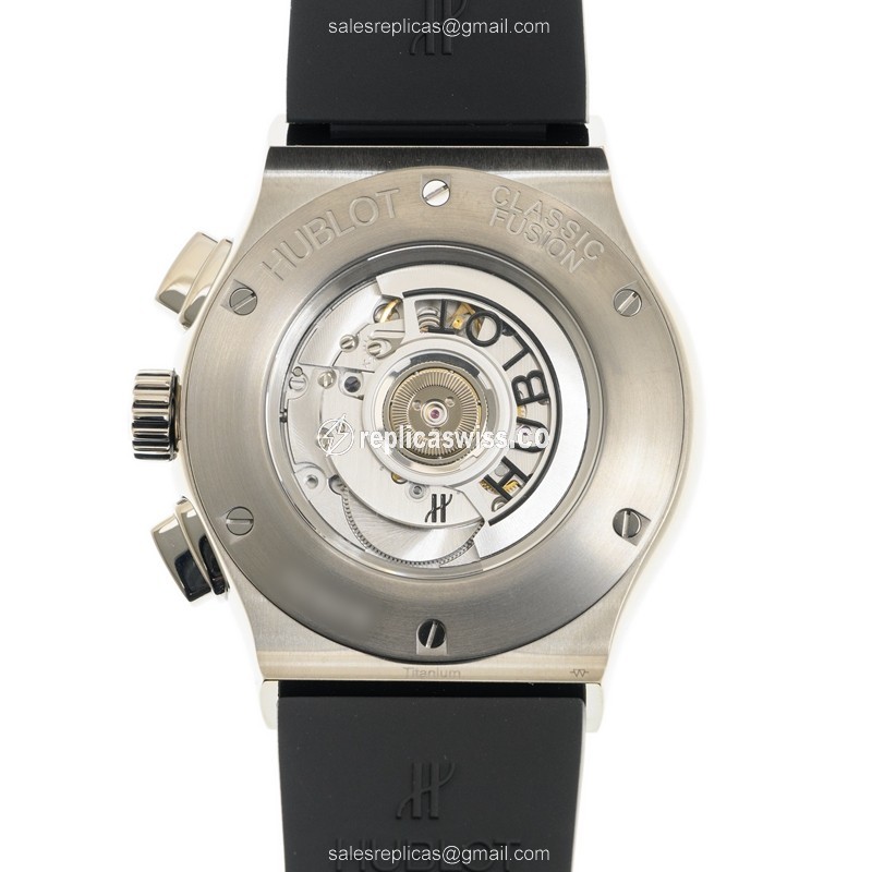 Hublot Classic Fusion Replica - Automatic - Titanium Case - Transparent - Black Rubber Strap - View 3