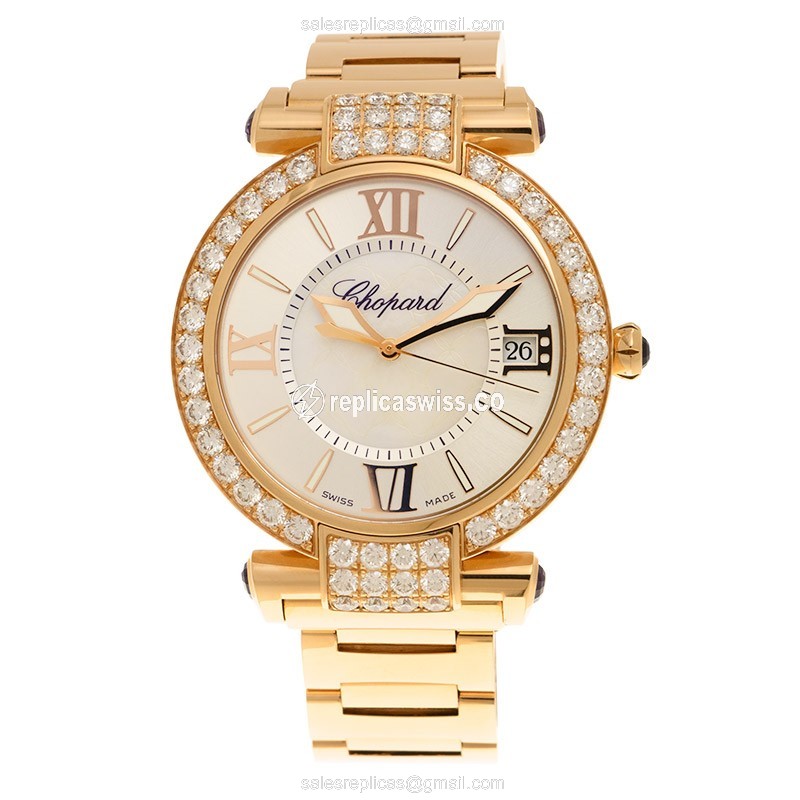 Chopard Imperiale Replica - Automatic - 18kt Rose Gold - Diamonds - White Dial - View 2