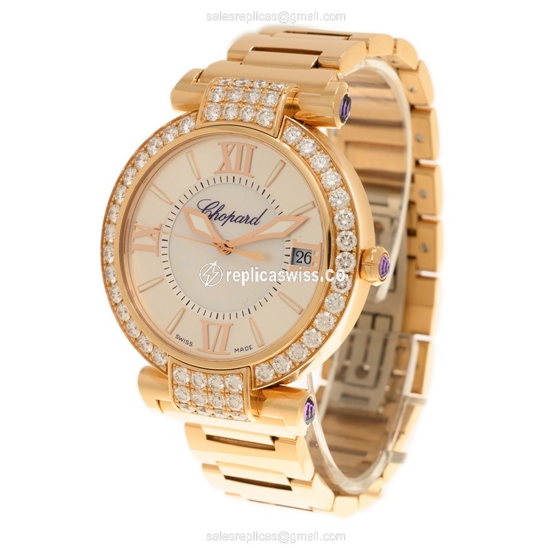 Chopard Imperiale Replica - Automatic - 18kt Rose Gold - Diamonds - White Dial - View 3