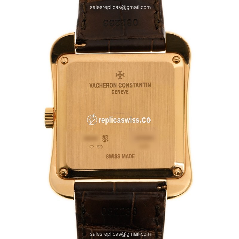 Vacheron Constantin HISTORIQUES 18kt Rose Gold - Automatic White Dial - Alligator Brown Strap Buckle - View 3