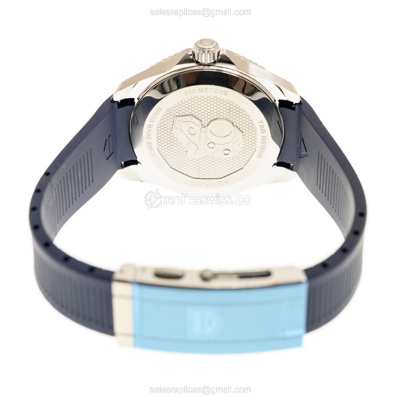 Tag Heuer AQUARACER Replica - Automatic - Blue Dial - Steel Case - Blue Rubber Strap - View 4