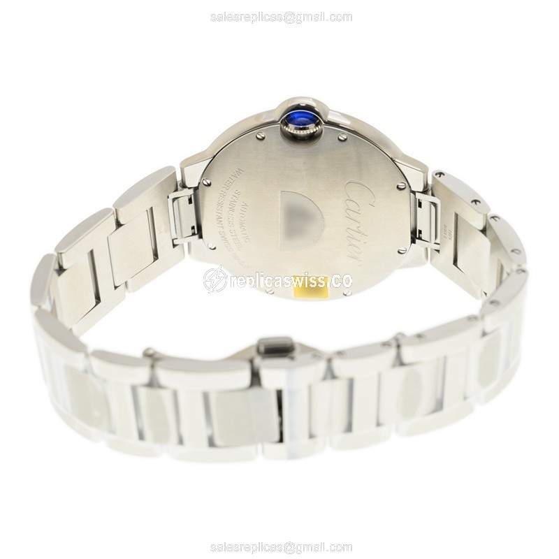 Cartier Ballon Bleu Replica - Automatic - Steel Case - Dark Grey - Silver Steel Band - View 4