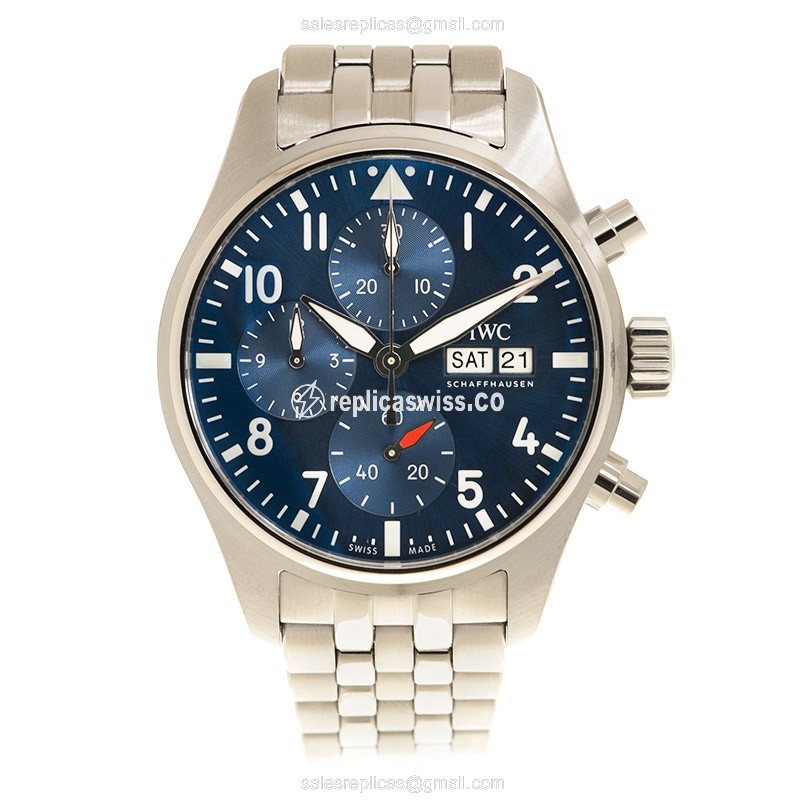 IWC PILOTS Replica - Automatic - Blue Dial - Steel Case - Silver Strap - View 2