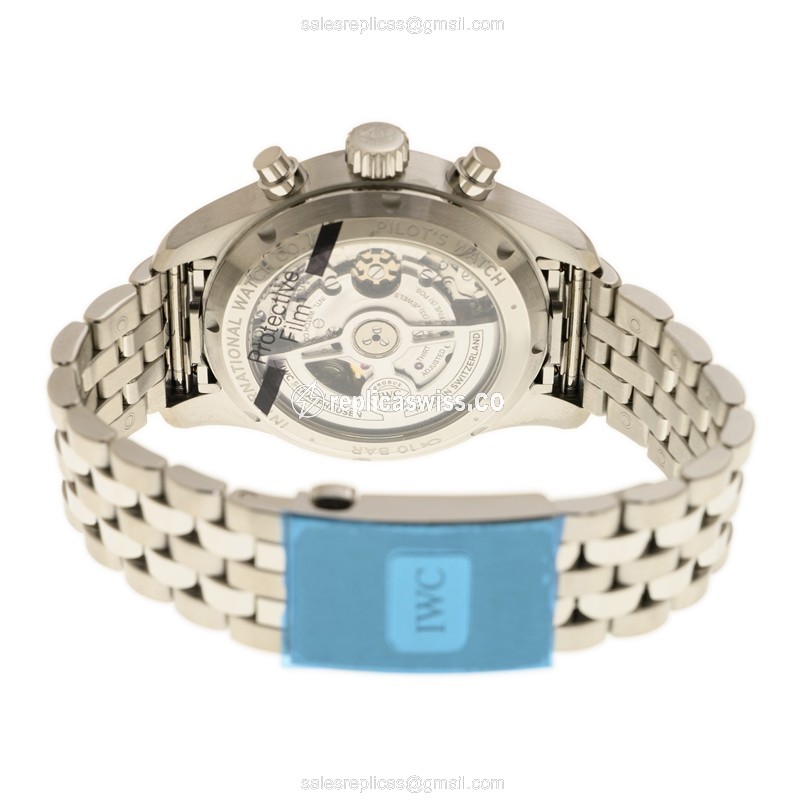 IWC PILOTS Replica - Automatic - Blue Dial - Steel Case - Silver Strap - View 4