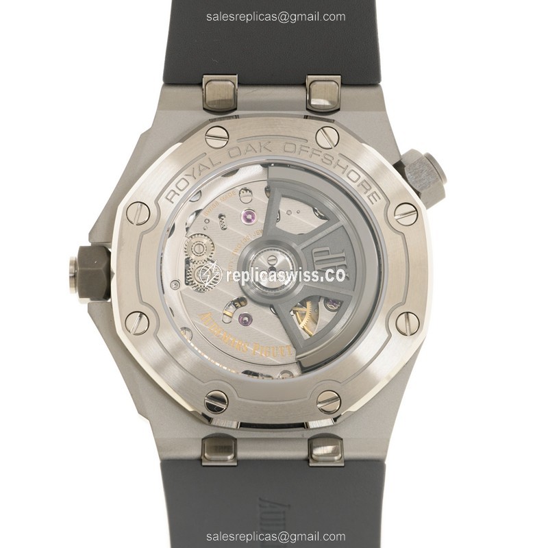 Audemars Piguet Royal Oak Offshore Replica - Automatic - Steel Case - Gray Dial - Rubber Strap - Grey Buckle - View 3