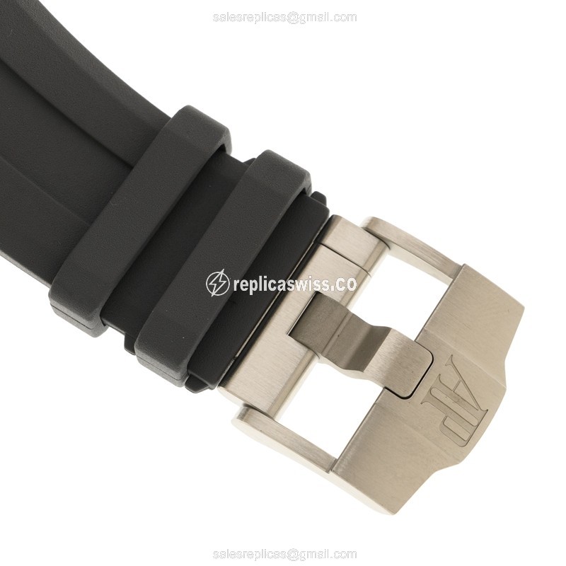 Audemars Piguet Royal Oak Offshore Replica - Automatic - Steel Case - Gray Dial - Rubber Strap - Grey Buckle - View 4