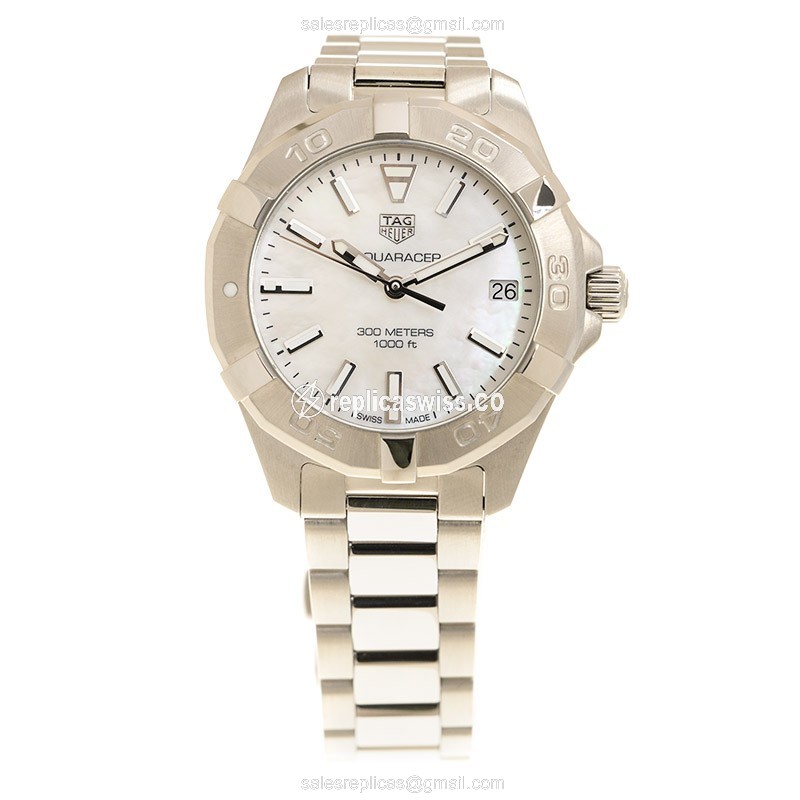 Tag Heuer AQUARACER Quartz - White Dial - Steel Case - Silver Band - Clasp - View 2