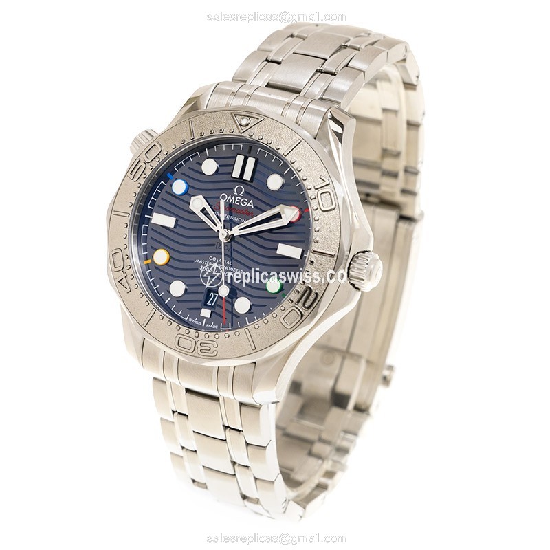 Omega Seamaster Replica - Automatic - Steel Case - Blue Dial - Silver Strap - View 3