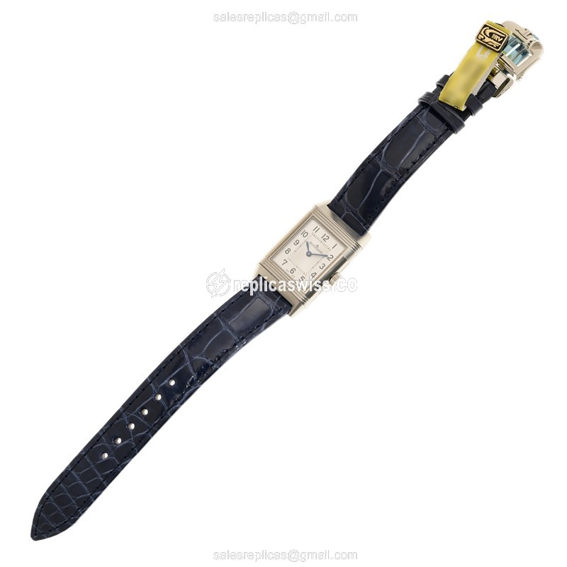 Jaeger-Lecoultre Q2608440 REVERSO - Manual - Stainless Steel - Silver Dial - Blue Alligator Strap - View 2