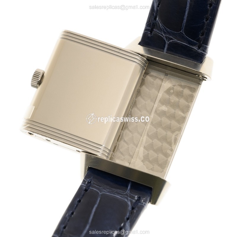 Jaeger-Lecoultre Q2608440 REVERSO - Manual - Stainless Steel - Silver Dial - Blue Alligator Strap - View 4
