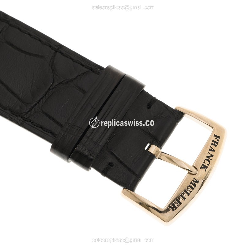 Franck Muller Replica - 1100 DS R COL D RMOG - Automatic - 18kt White Gold - Silver Dial - Black Alligator Strap - View 4