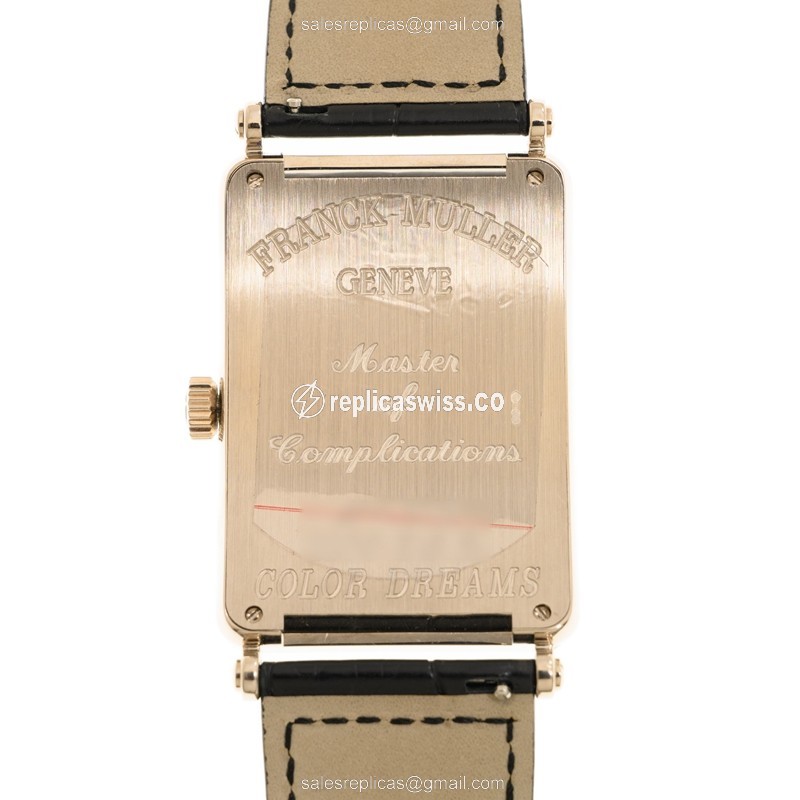 Franck Muller Replica - 1100 DS R COL D RMOG - Automatic - 18kt White Gold - Silver Dial - Black Alligator Strap - View 3