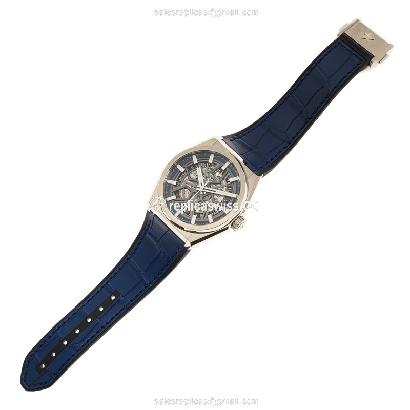 Zenith DEFY Automatic Replica - Titanium Blue Alligator - View 2