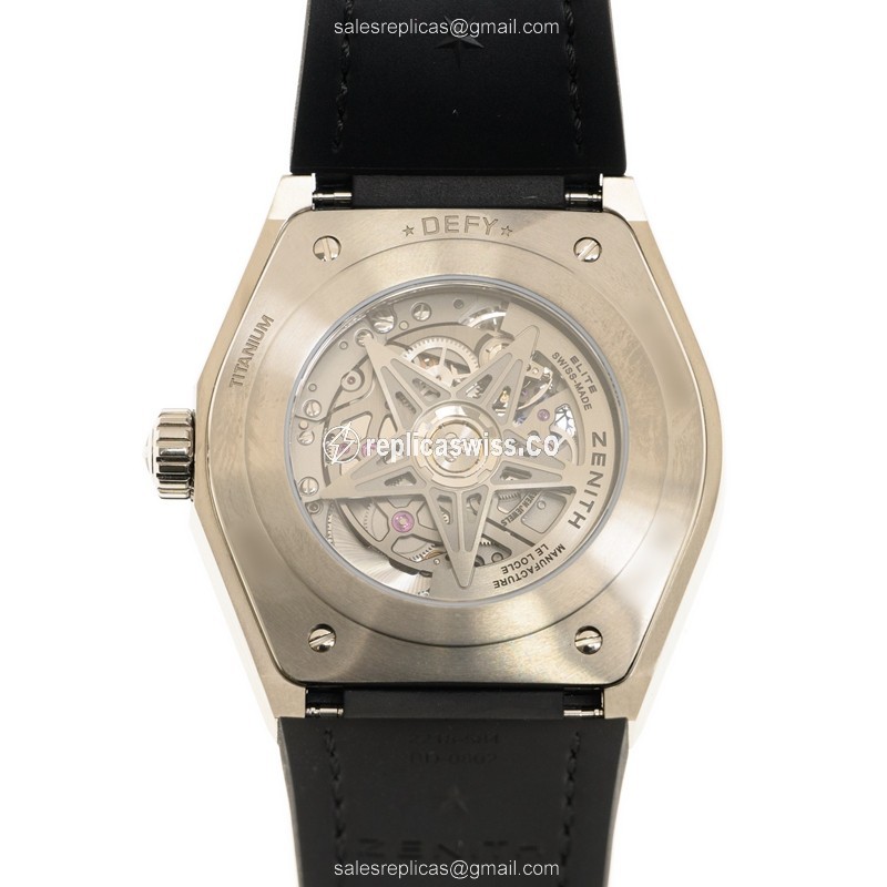 Zenith DEFY Automatic Replica - Titanium Blue Alligator - View 3