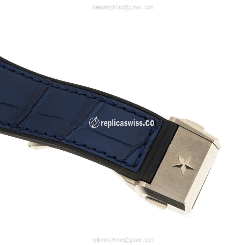 Zenith DEFY Automatic Replica - Titanium Blue Alligator - View 4