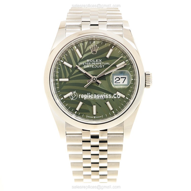 Rolex Datejust Replica - Automatic - Green Dial - Steel Case - Silver Strap - View 2
