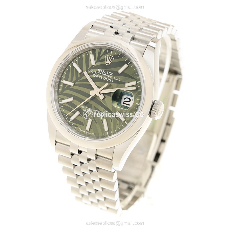 Rolex Datejust Replica - Automatic - Green Dial - Steel Case - Silver Strap - View 3