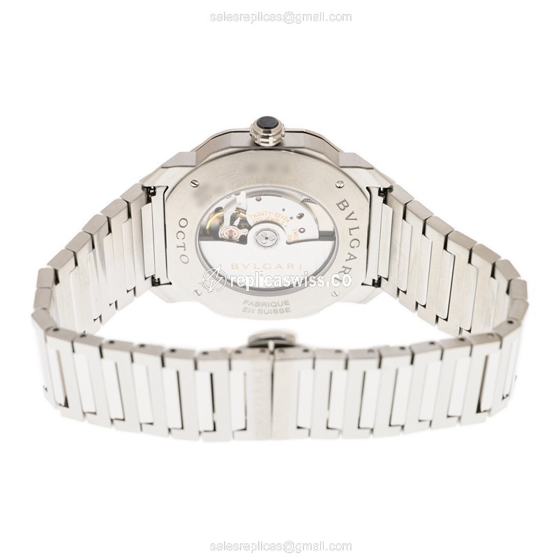 Bulgari Octo Roma Replica - Automatic - Steel - Black Dial - Silver Steel Strap - View 4