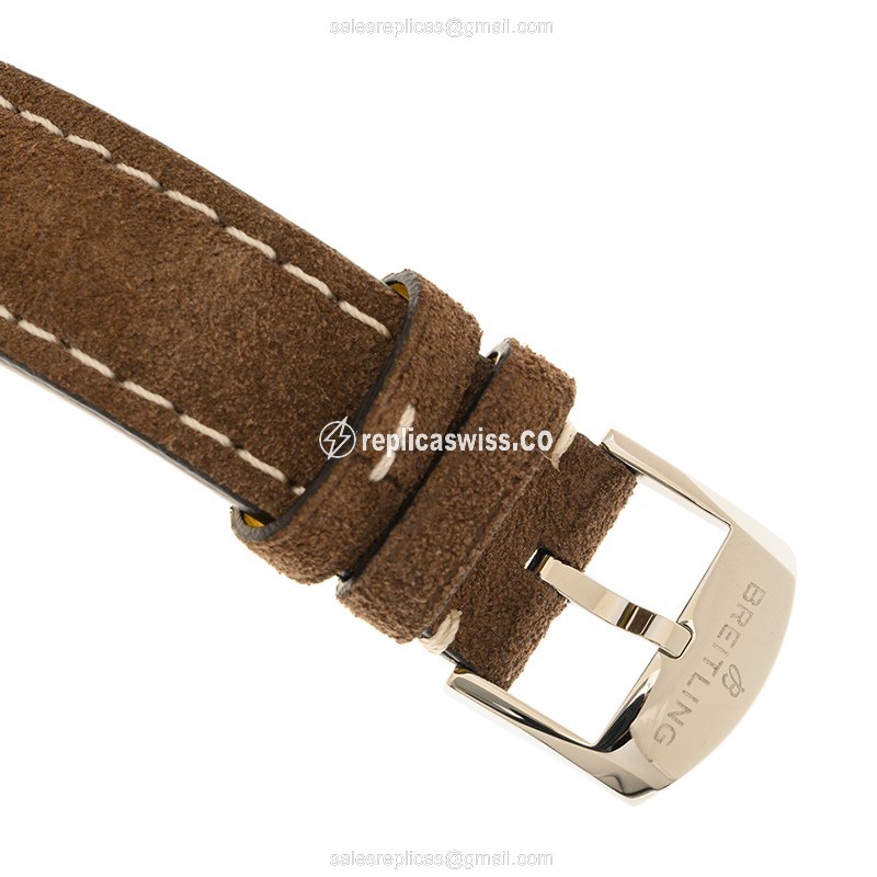 Breitling Premier A23310121G1X1 - Automatic - Steel Case - Silver Dial - Brown Alligator Strap - View 4