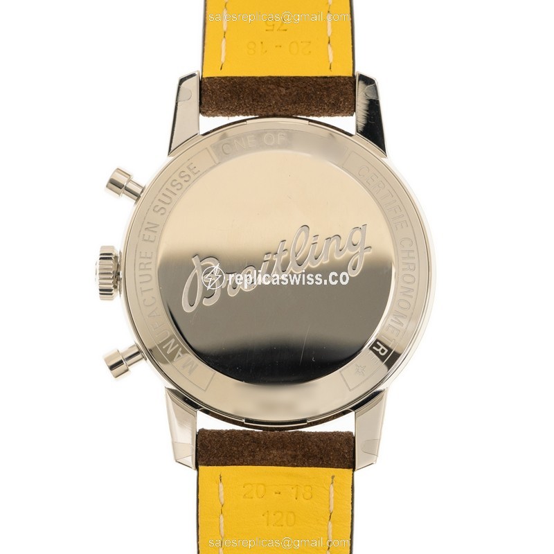 Breitling Premier A23310121G1X1 - Automatic - Steel Case - Silver Dial - Brown Alligator Strap - View 3