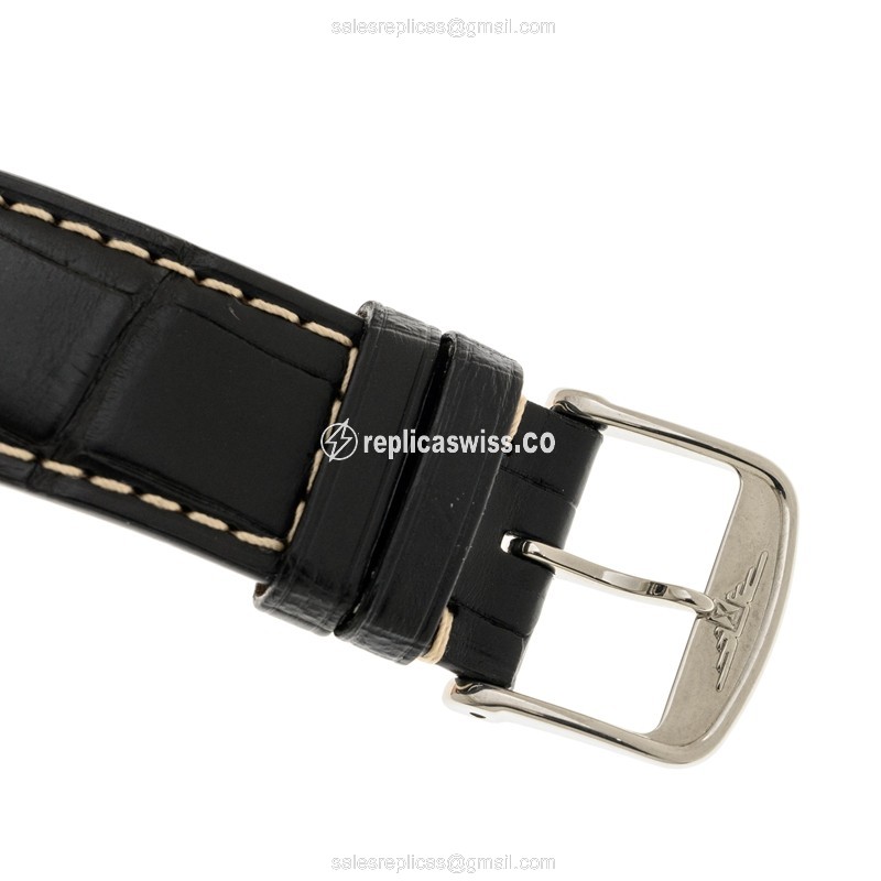 Longines Heritage Replica - Automatic - Steel Case - White Dial - Black Alligator Strap - View 4