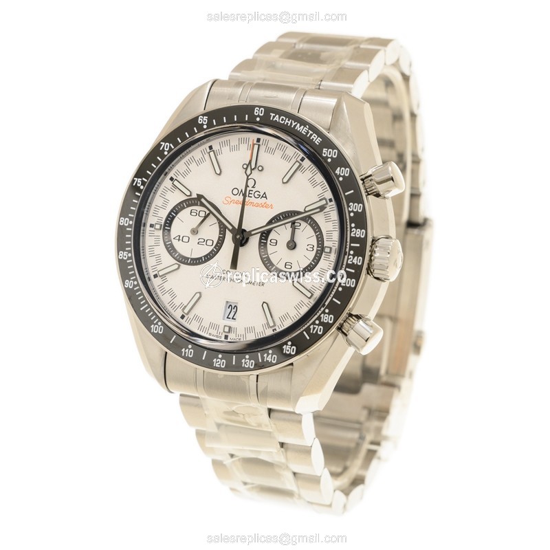 Omega SPEEDMASTER 329.30.44.51.04.001 Replica - Automatic - Steel - White Dial - Silver Steel Strap - View 3