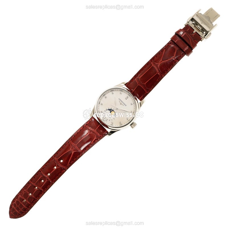 Rolex Submariner Replica | Automatic | Steel | White Dial | Red Alligator Strap - View 2