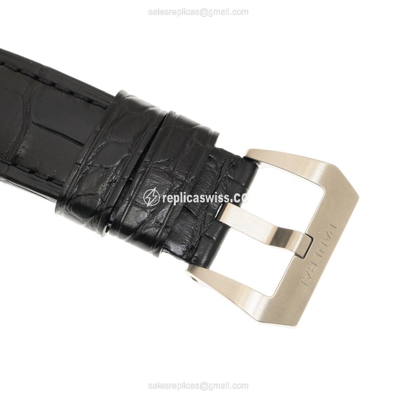 Panerai PAM01218 Replica - Automatic - Stainless Steel - White Dial - Black Alligator Buckle - View 4