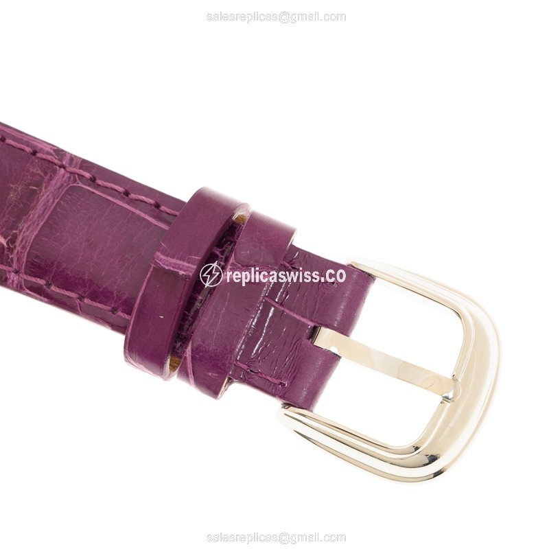 Franck Muller 7502 QZ Replica - Quartz - Steel Case - Silver Dial - Purple Leather Strap - View 4