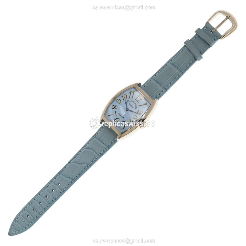 Franck Muller 7502 QZ AC Replica - Quartz - Steel Case - Blue Dial - Buckle Clasp - View 2