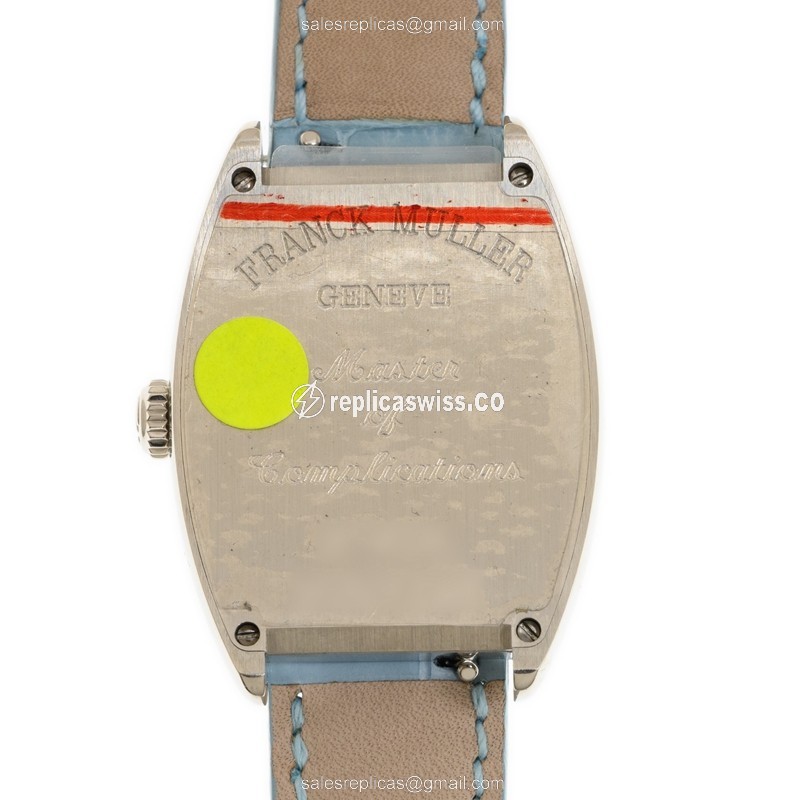 Franck Muller 7502 QZ AC Replica - Quartz - Steel Case - Blue Dial - Buckle Clasp - View 3