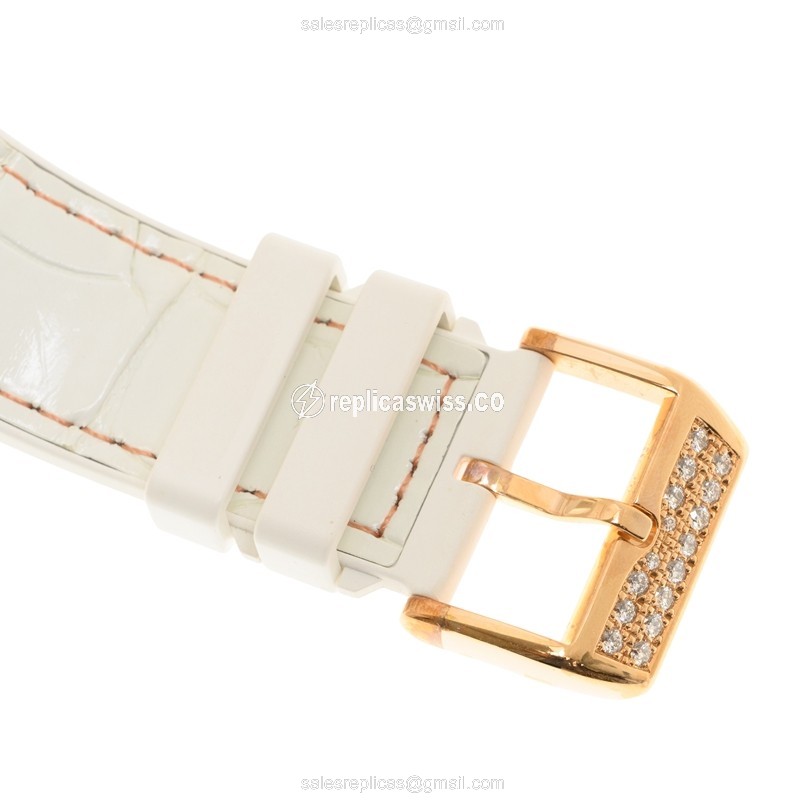 Franck Muller V45 Replica - Automatic - 18kt Rose Gold - Diamond Case - Transparent Dial - View 4