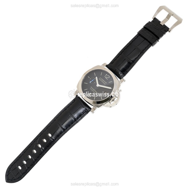 Panerai Luminor Marina Replica - Automatic - Stainless Steel - Black - Alligator Black - View 2