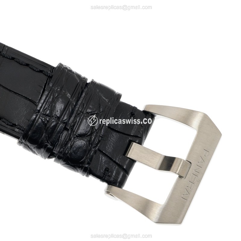 Panerai Luminor Marina Replica - Automatic - Stainless Steel - Black - Alligator Black - View 4