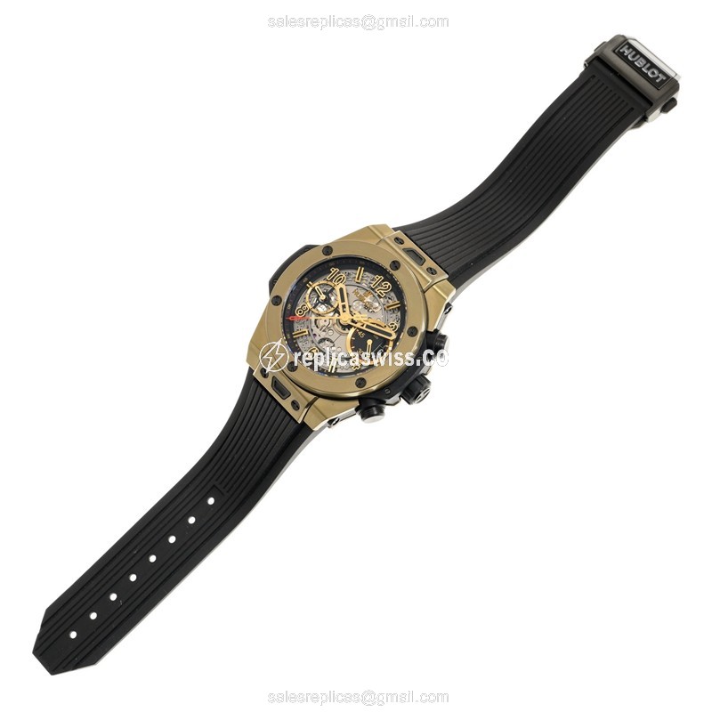 Hublot BIG BANG Replica - Automatic Titanium - Transparent - Black Rubber - Clasp - View 2