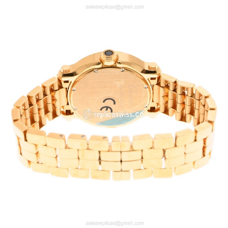 Chopard Happy Sport Replica - Quartz - 18kt Rose Gold Case - White Dial - View 4