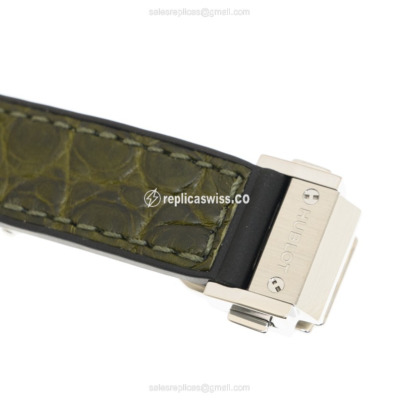 Hublot Classic Fusion Replica - Quartz - Titanium Case - Green Dial - Alligator Green Strap - View 4