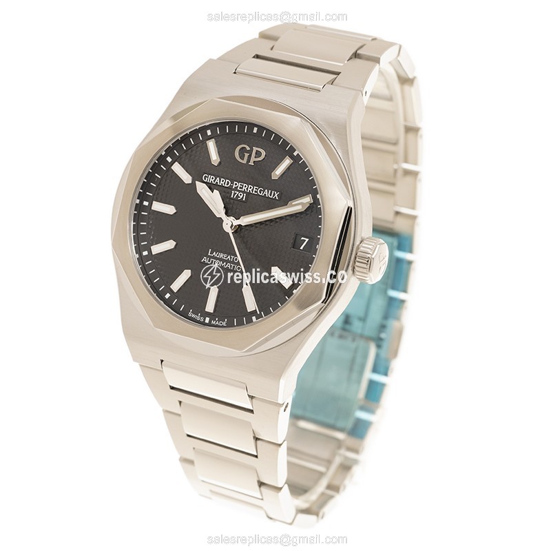 Girard Perregaux Replica - Automatic - Stainless Steel - Black Dial - Silver Strap - View 3