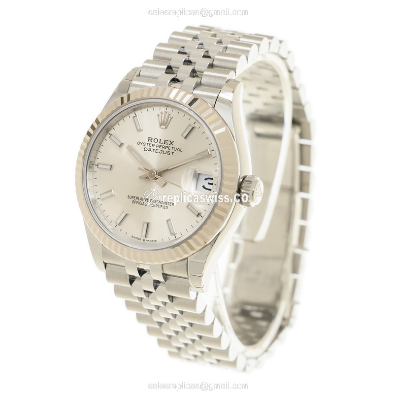 Rolex Datejust Replica - Automatic - White Gold & Steel - Silver Dial - View 3