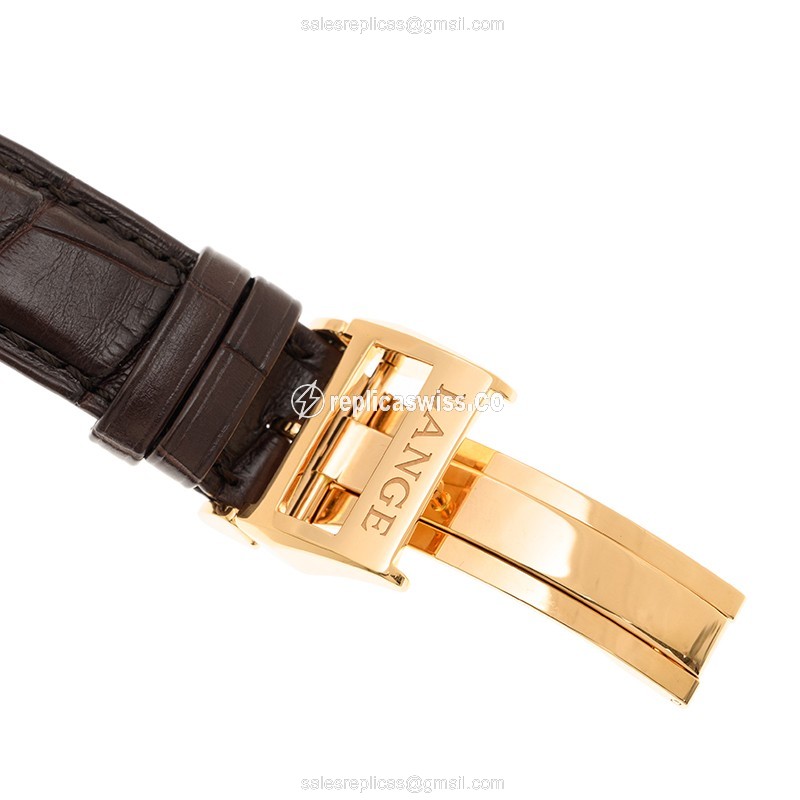 A Lange & Sohne 405.031 SOHNE DATOGRAPH - Automatic - 18kt Rose Gold - Black Dial - Brown Alligator Strap - View 4