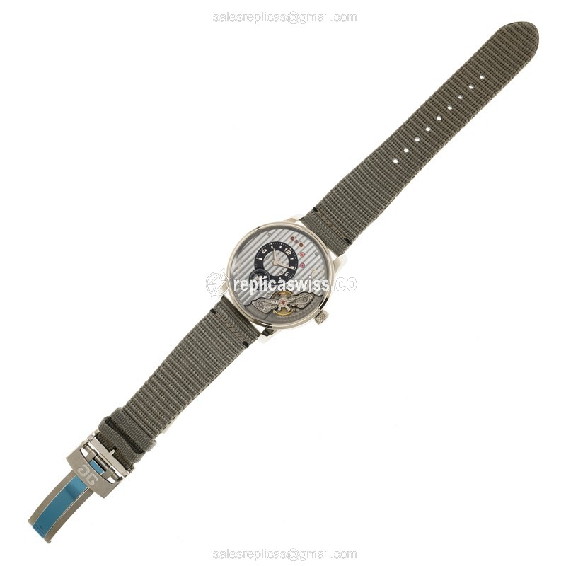 Glashutte 1-66-06-04-22-36 PANO Replica - Manual - Stainless Steel - Gray Dial - Grey Nylon Strap - View 2
