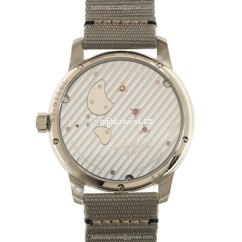 Glashutte 1-66-06-04-22-36 PANO Replica - Manual - Stainless Steel - Gray Dial - Grey Nylon Strap - View 3